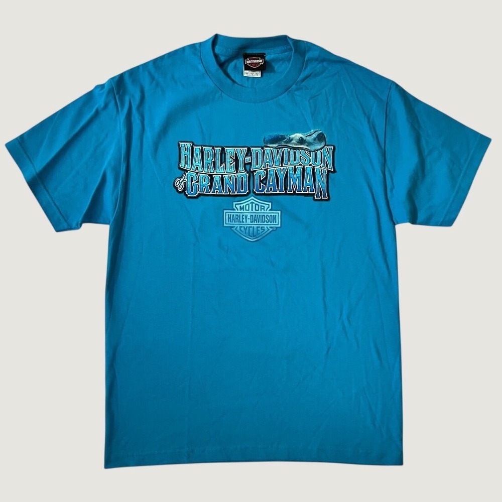 Harley-Davidson NWOT T-Shirt Turquoise Grand Cayman Stingray City Large